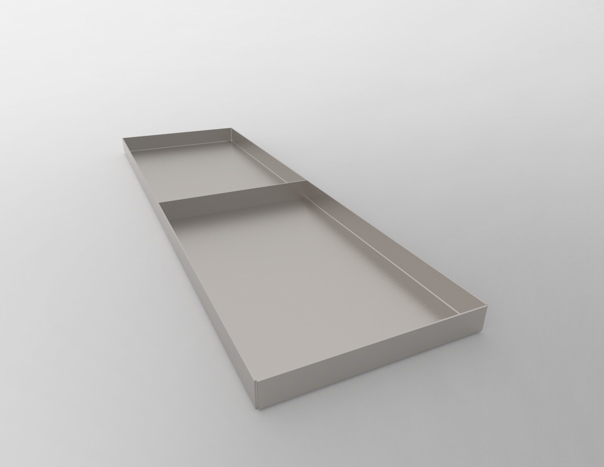 8"x26"x1" Tapered Pan W/Divider