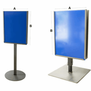 Sign Holder, Mill Finish Stainless Steel, 8.5" x 11", Double-Sided Adjustable, TOP ONLY